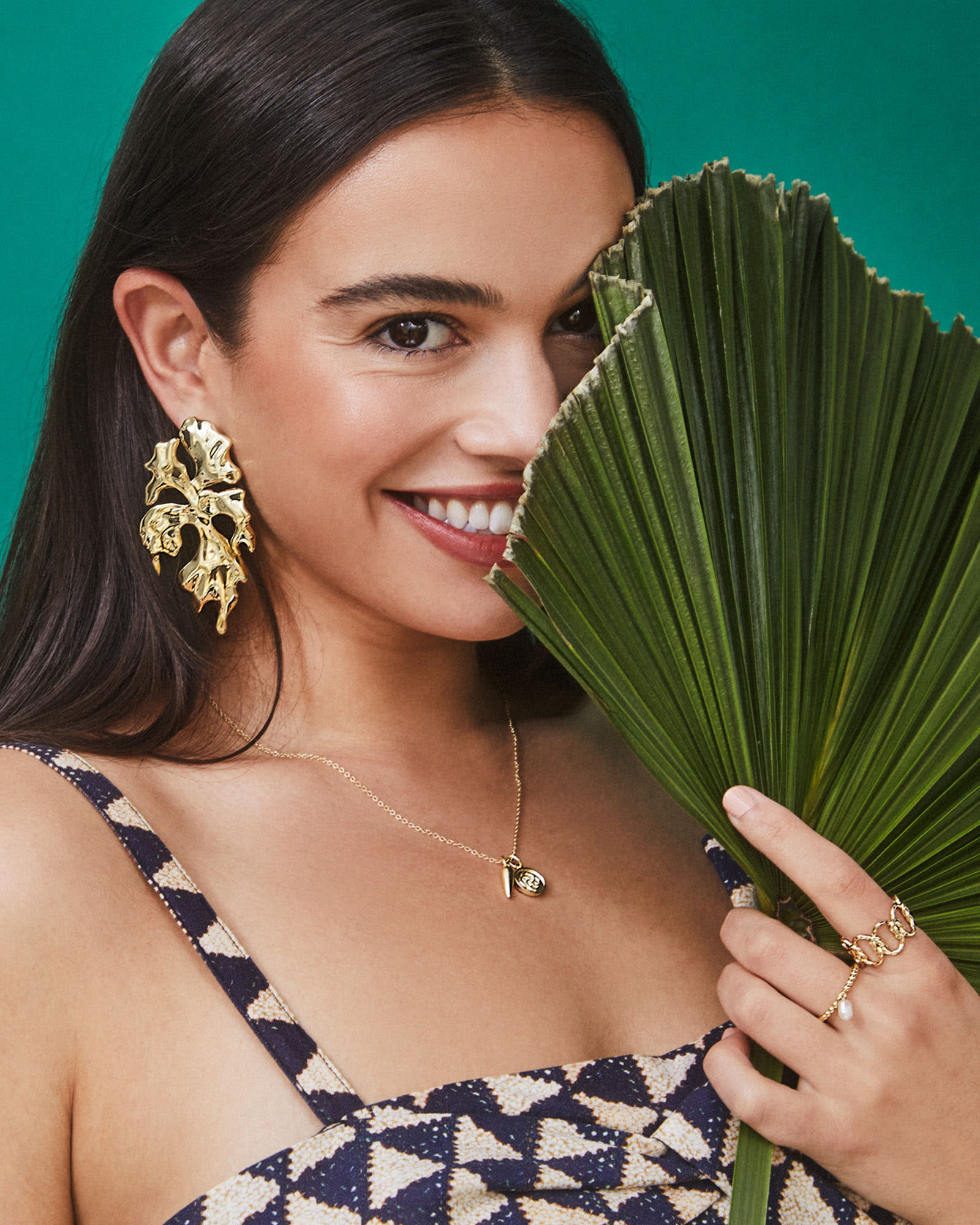 Savannah Statement Earrings in Gold